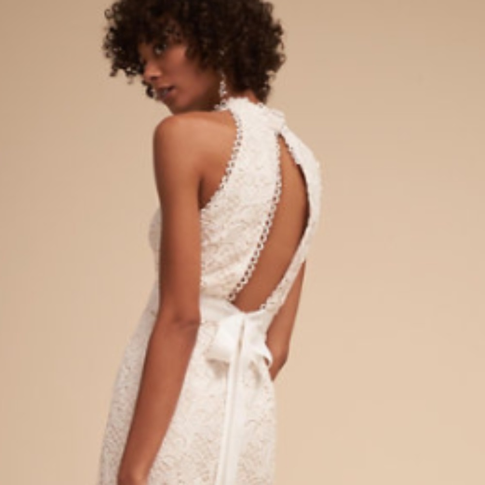 Adrianna Papell Lace White Wedding Dress